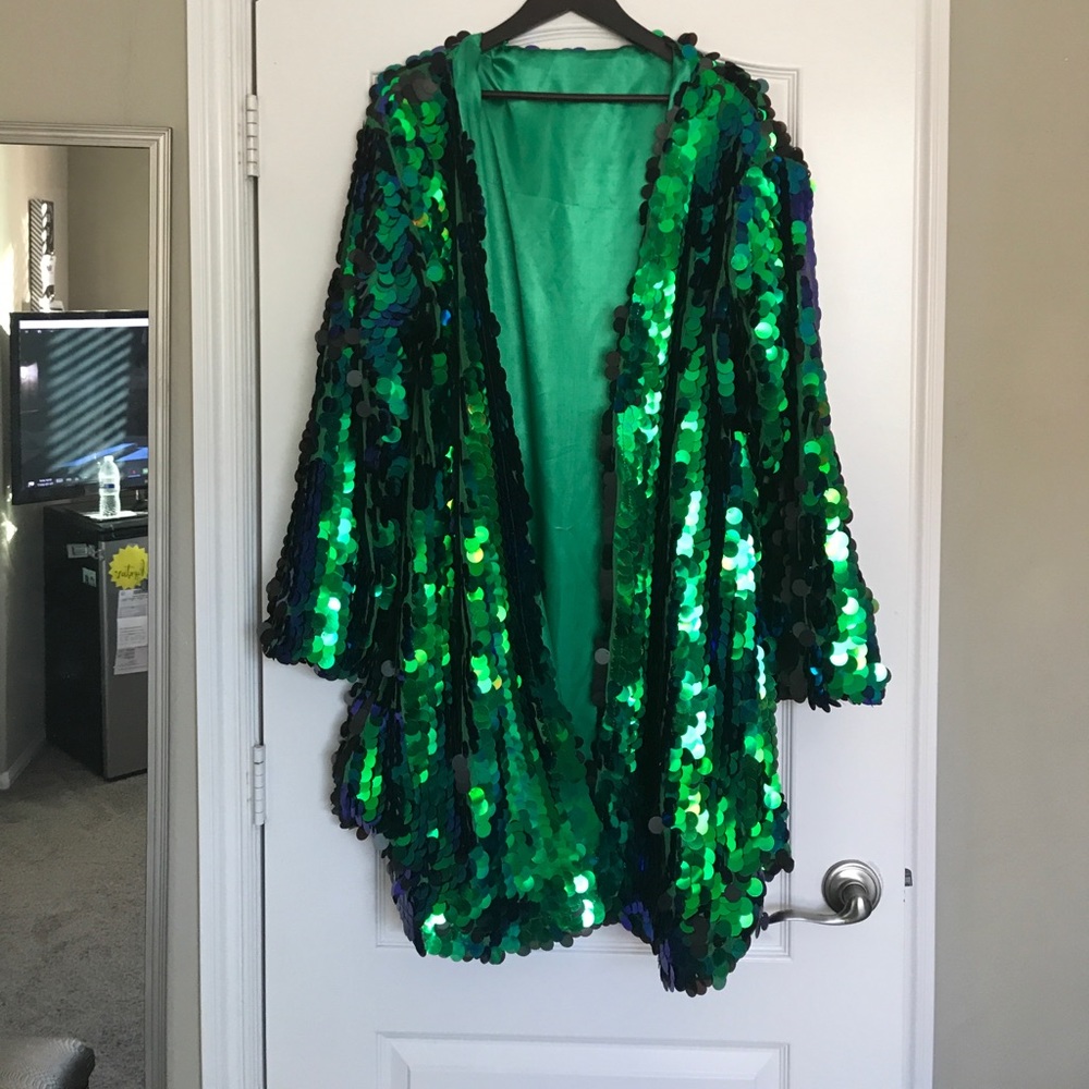 Peacock Sequin Kimono