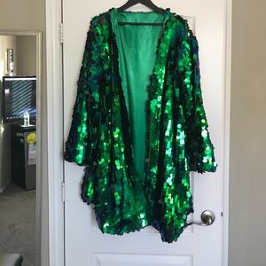 Peacock Sequin Kimono
