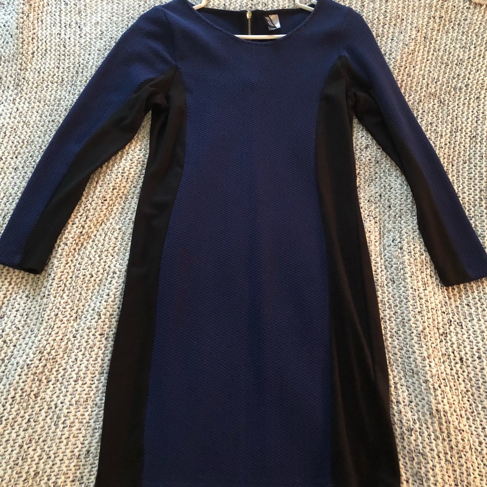 Blue and black dress