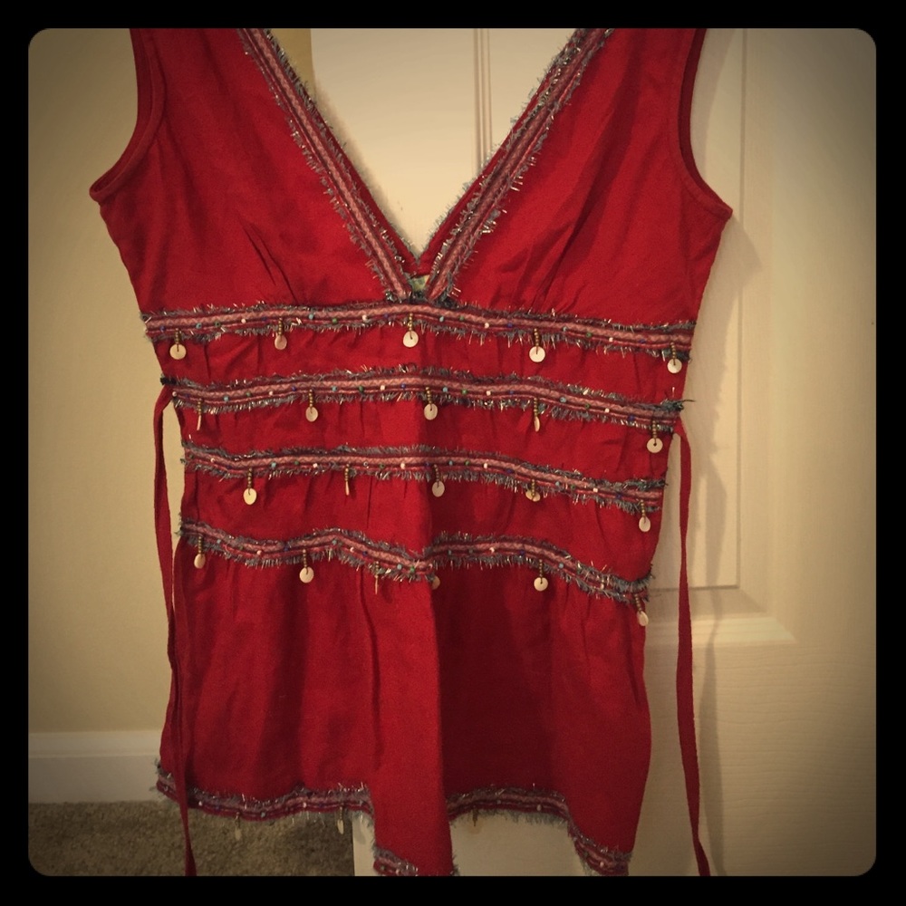 Free People red plus more tank
