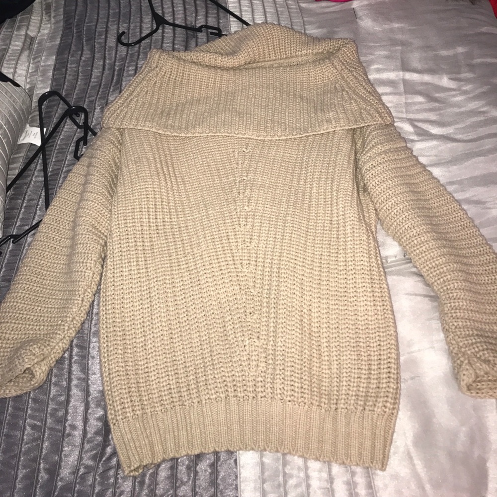 Missguided brown oversized sweater dress - Picture 3 of 5