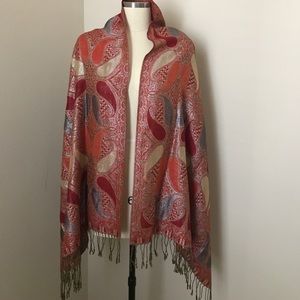 Like New! Shawl. 45% silk- gorgeous printed shawl