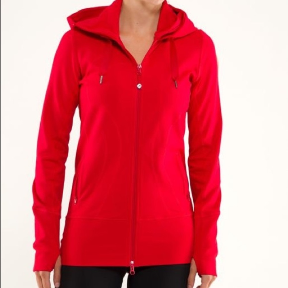 Lululemon Red Stride Jacket, hooded size 8