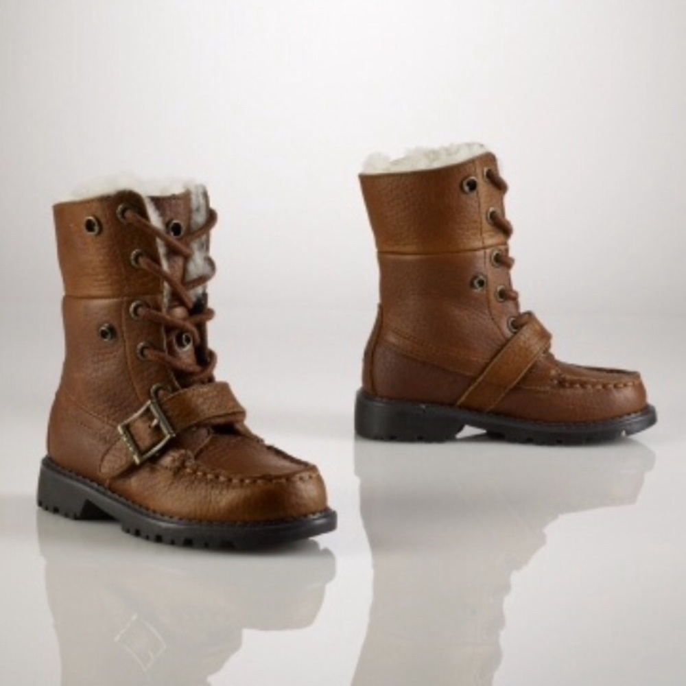 🎉HP🎉 Ralph Lauren leather boots with shearling