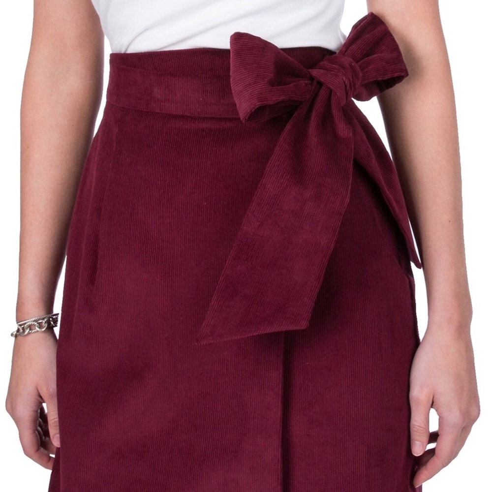 Courderoy Mock Wrap Skirt