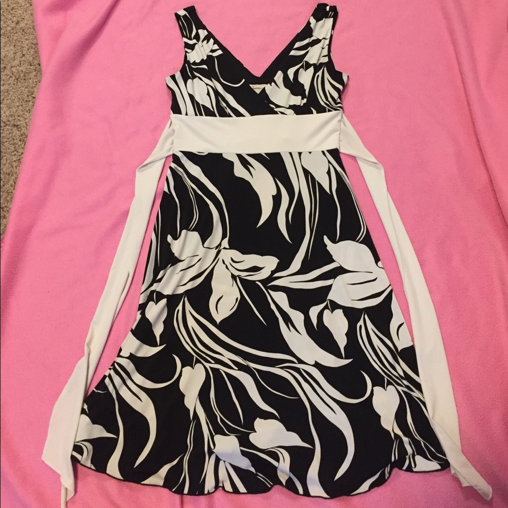 Black and white flower dress