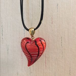 Handmade Marini Glass Heart Necklace