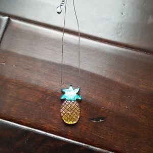 Very cute glittery pineapple necklace !!