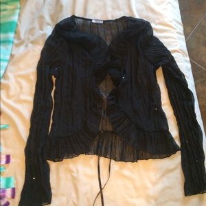 Black sheer cardigan