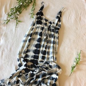 Tie-dye Black and White Maxi Dress