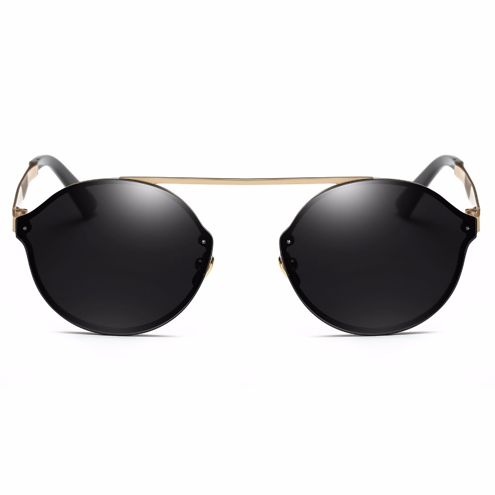 BRICKELL - ROUND UNISEX SUNGLASSES IN BLACK