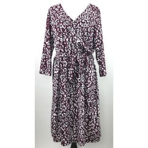 Allison Brittney Long Sleeve Faux Wrap Dresss