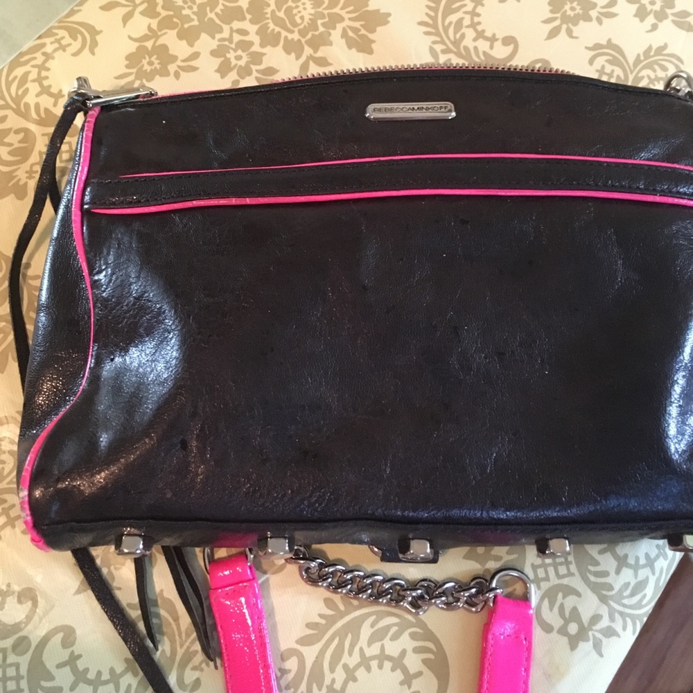 Rebecca Minkoff Black and pink bag. Used - Picture 1 of 6