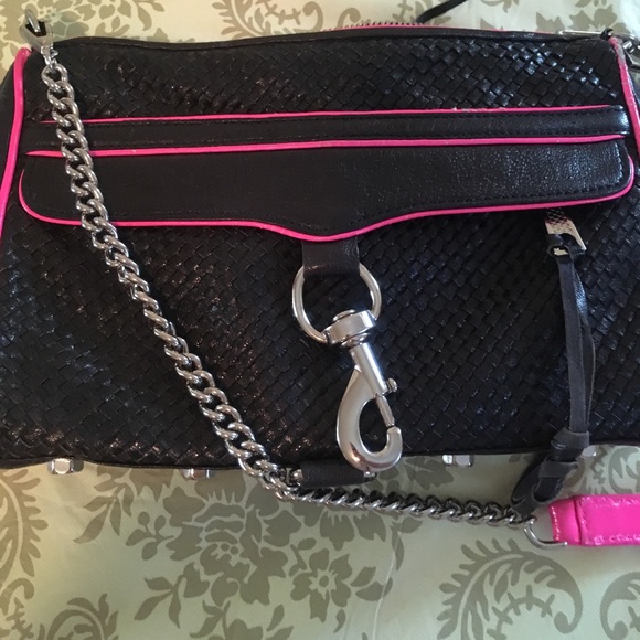 Rebecca Minkoff Black and pink bag. Used - Picture 3 of 6