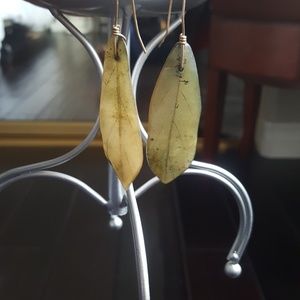 Jade leaf earrings