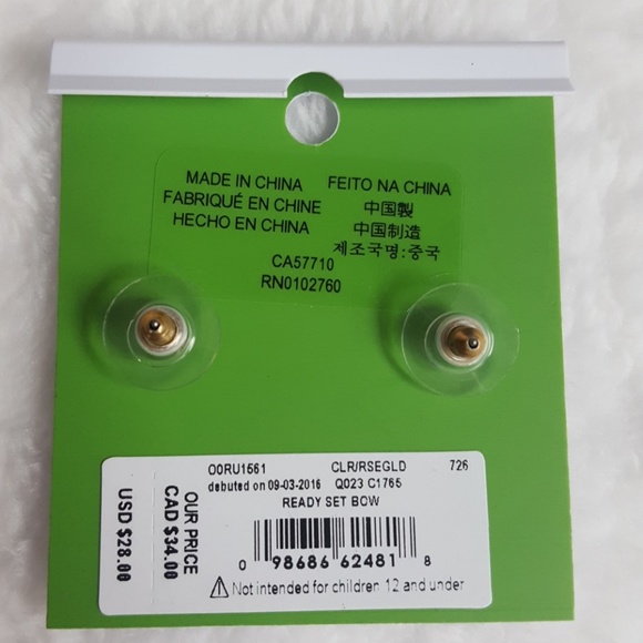 🎀NWT🎀 Kate Spade Rose Gold Bow Earrings - Picture 3 of 3