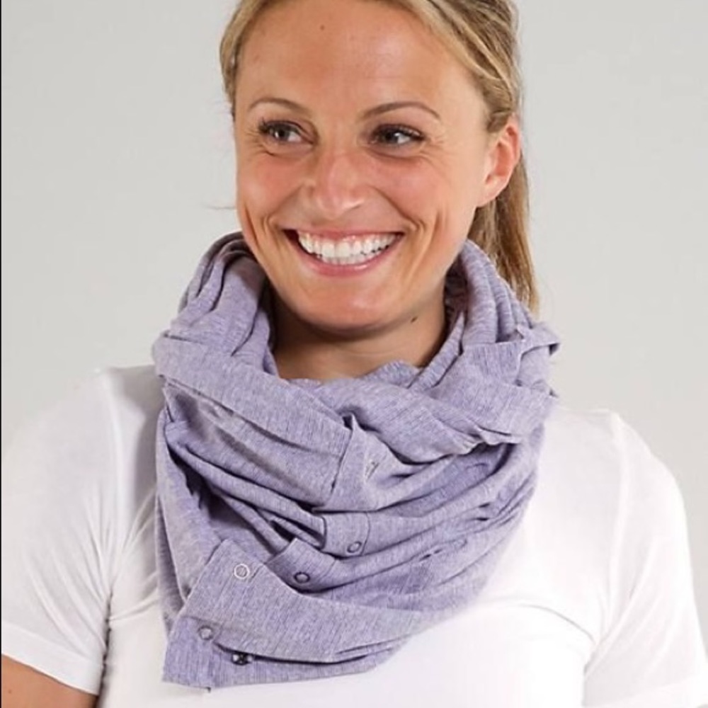 lululemon Vinyasa scarf, light purple&grey stripe