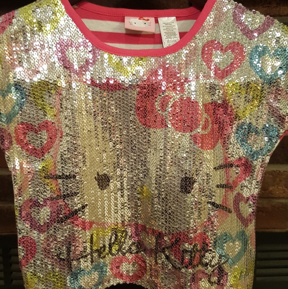 Hello Kitty Shimmering Crop Top. Girls 7/8