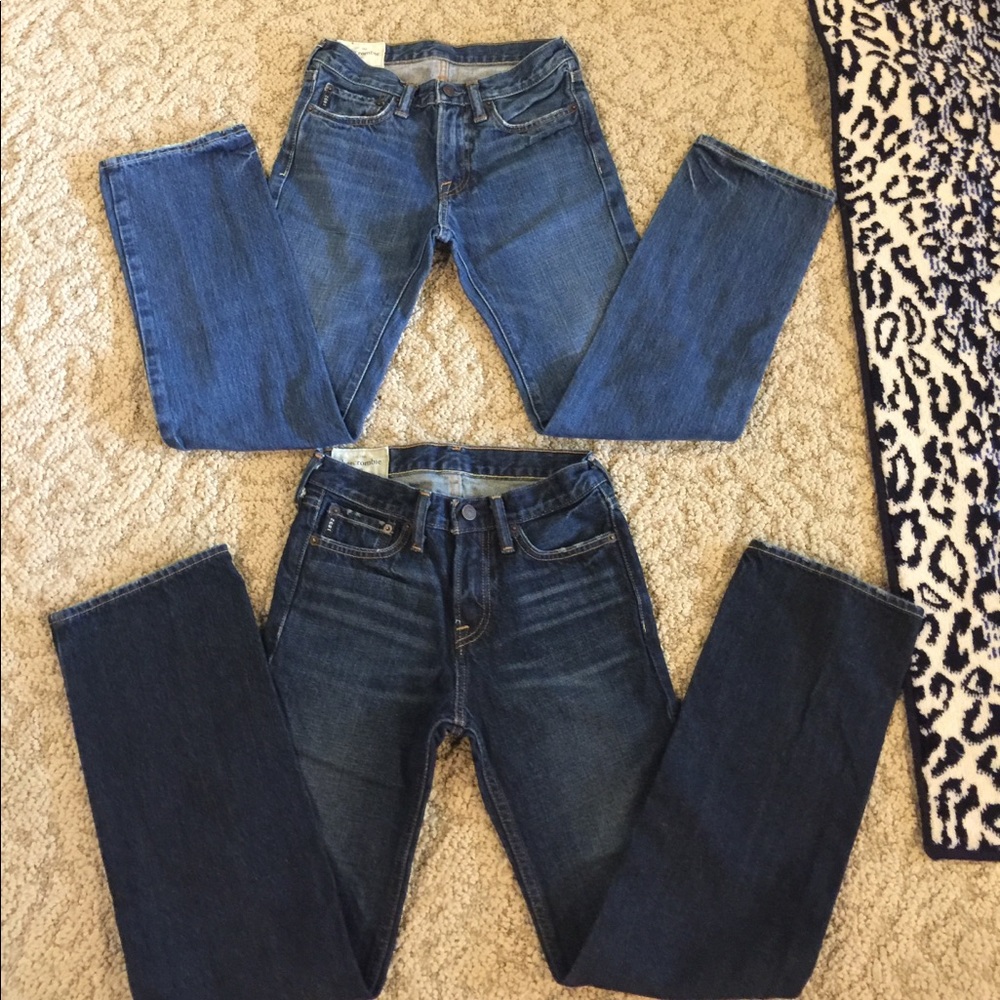 ABERCROMBIE SET OF 2 KIDS JEANS SLIM 14 STRAIGHT.