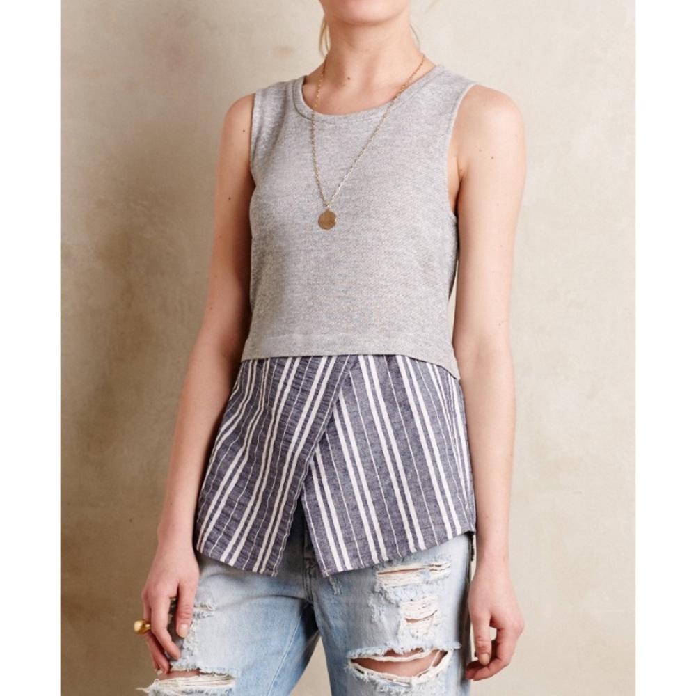 Anthropologie Blue Ashton Sunday In Brooklyn Top