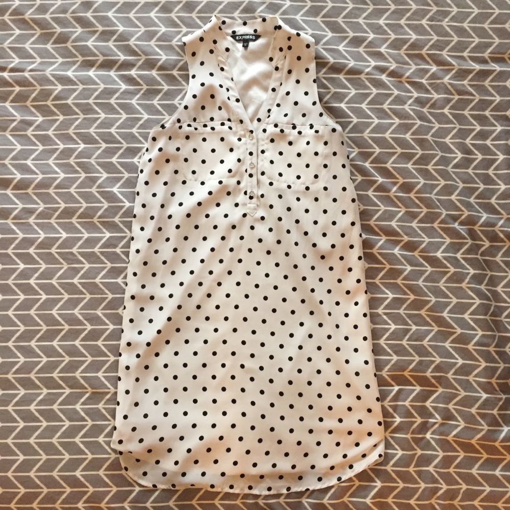 B&W Polka Dot Shirt Dress
