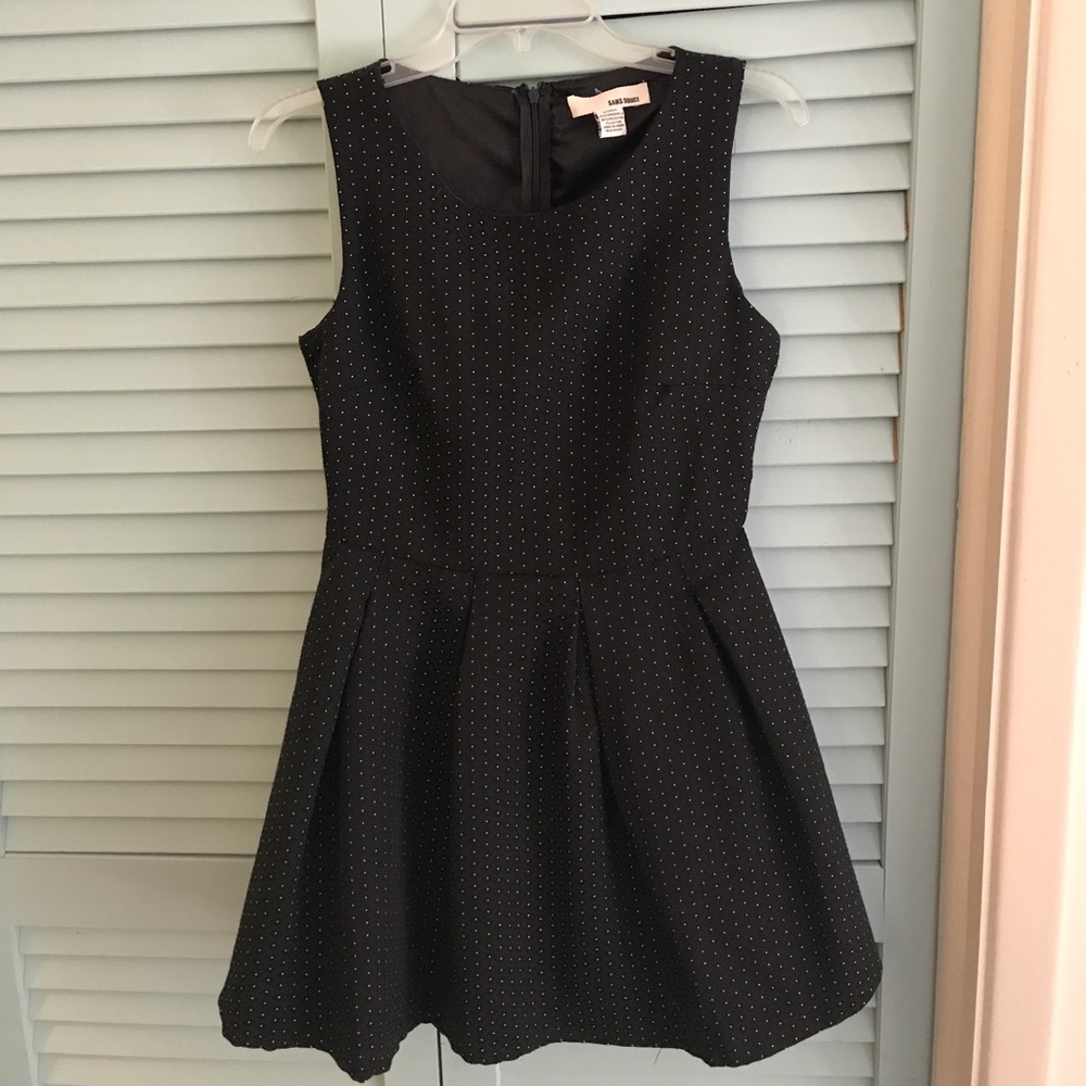 Black Flair Dress with Silver Dots - Picture 1 of 3