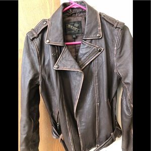 Brown Faux Leather Jacket