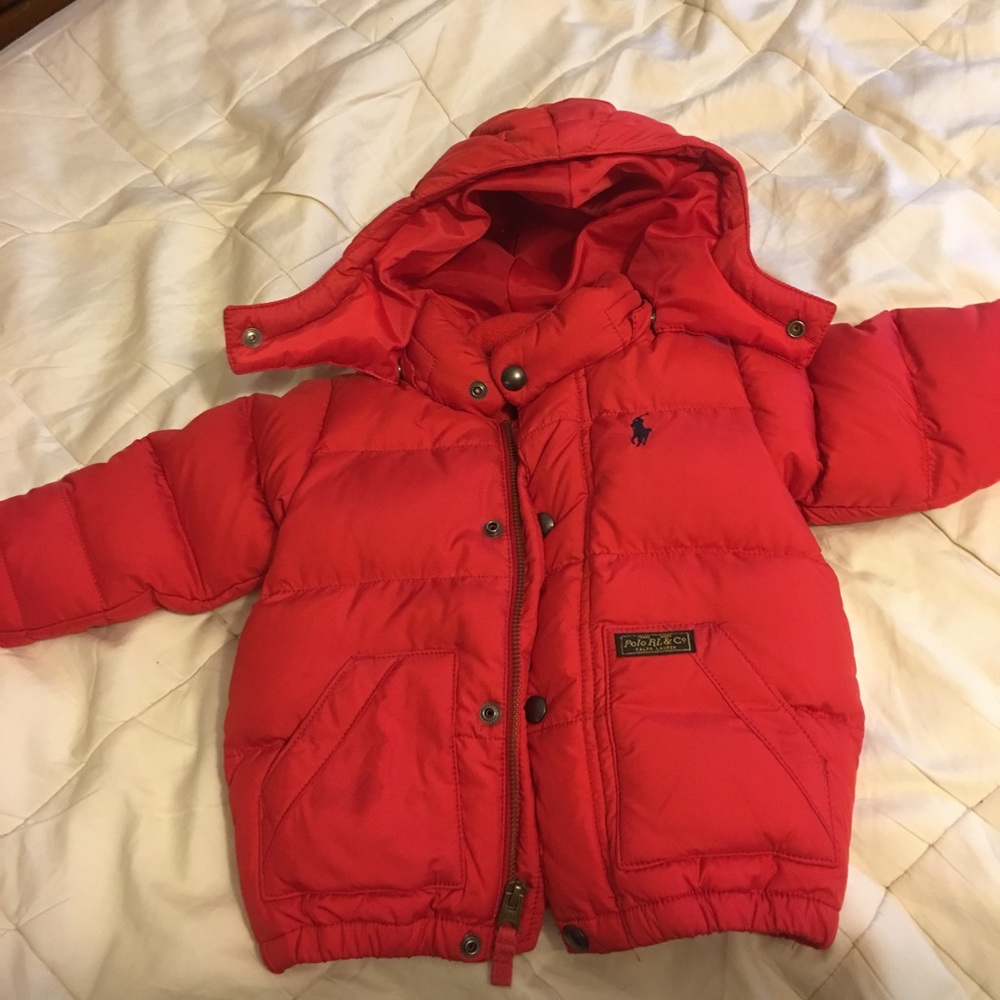 Infant down coat with removable hood