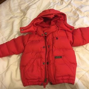 Infant down coat with removable hood