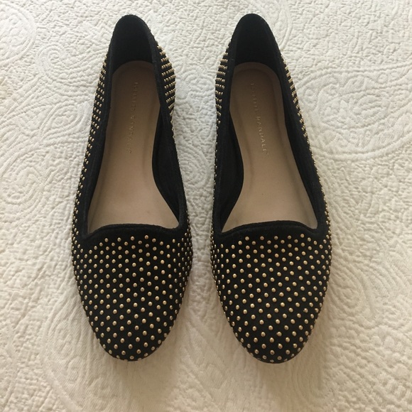 Loeffler Randall Shoes - Loeffler Randall black loafer with gold studs