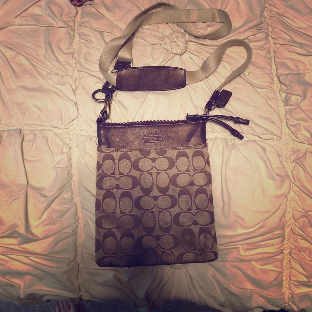 Coach brown/tan crossbody bag