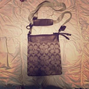 Coach brown/tan crossbody bag