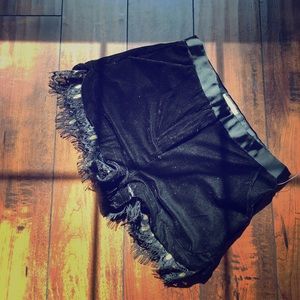 GB black velvet shorts