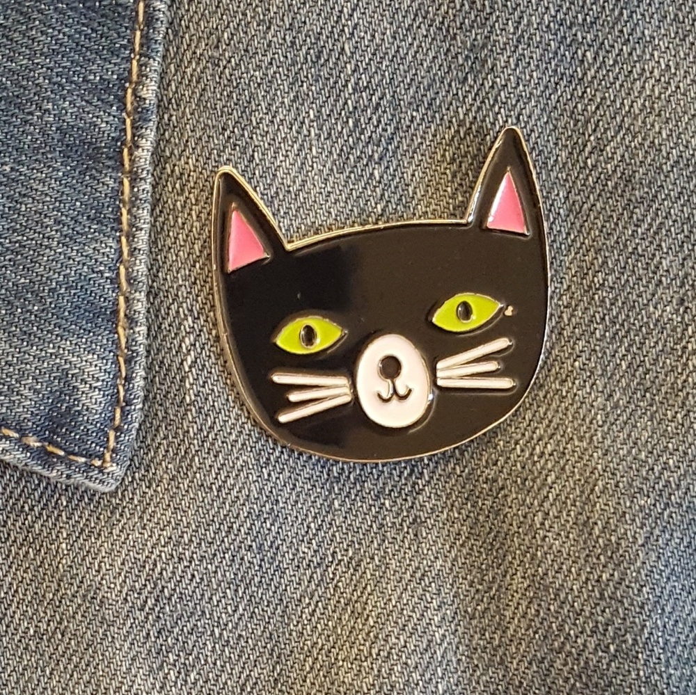 Enamel Black Cat Pin