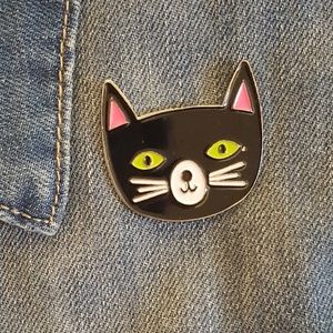 Enamel Black Cat Pin