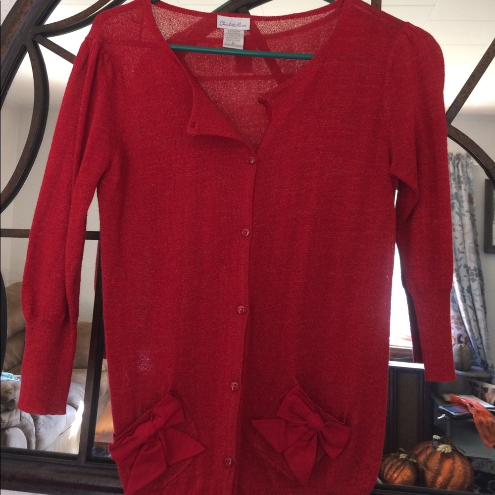 Glitter red cardigan