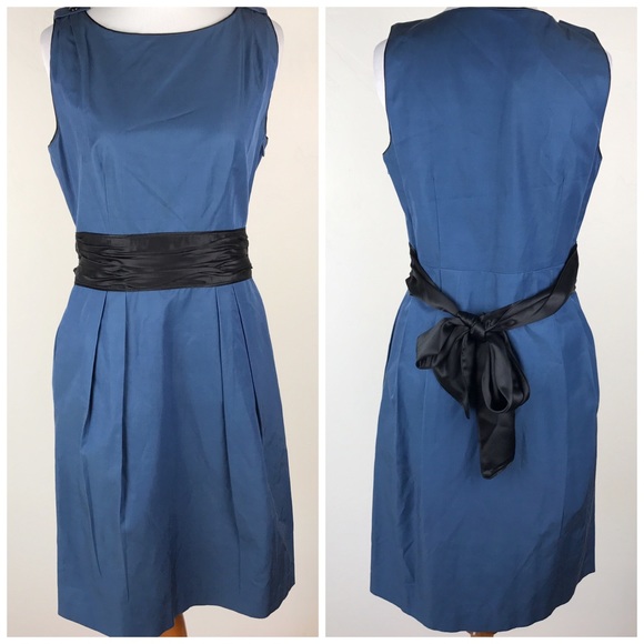 Black Dress with Blue Sash