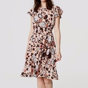 Ann Taylor Loft Floral Flutter Dress