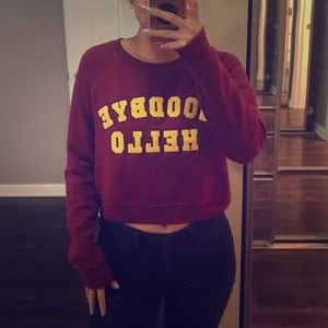 Hello goodbye cropped sweater