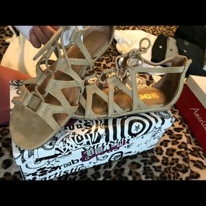 Suede Tie Up Sandals