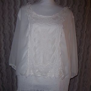 Cato Woman Ivory Lined Semi Sheer Blouse 18/20