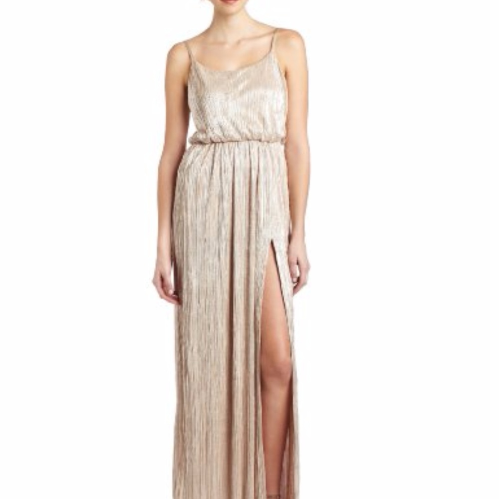 BCBGeneration Gold high slit maxi dress - Picture 2 of 2