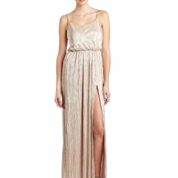 BCBGeneration Gold high slit maxi dress - Picture 2 of 2