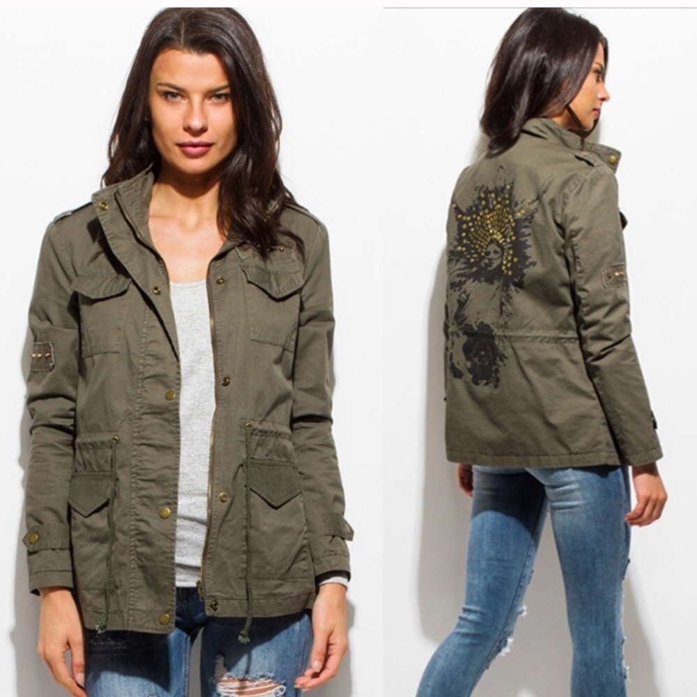 Last 1! 💕HP 💕Studded Utility Jacket - Picture 2 of 3