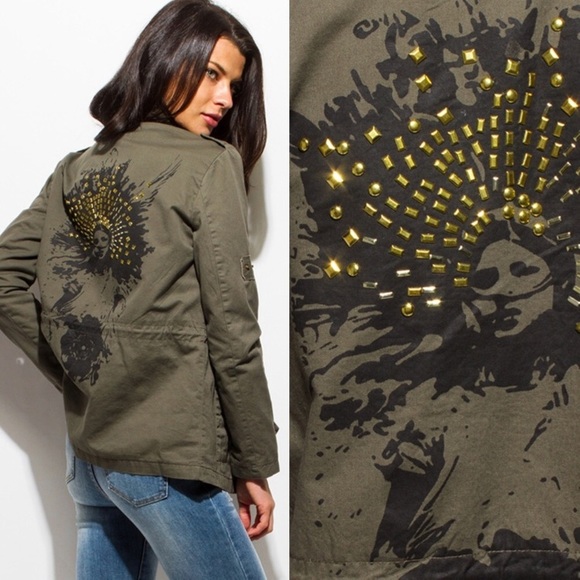 Last 1! 💕HP 💕Studded Utility Jacket - Picture 3 of 3