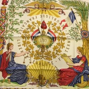 Authentic Hermes French Republic silk scarf - firm