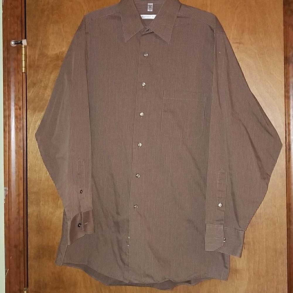 Dress Shirt Brown w/ Pinstripes