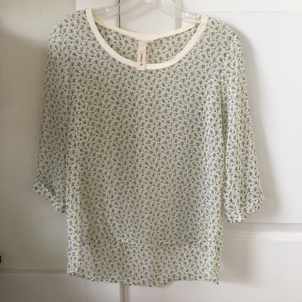 High-low style sheer floral blouse🌼