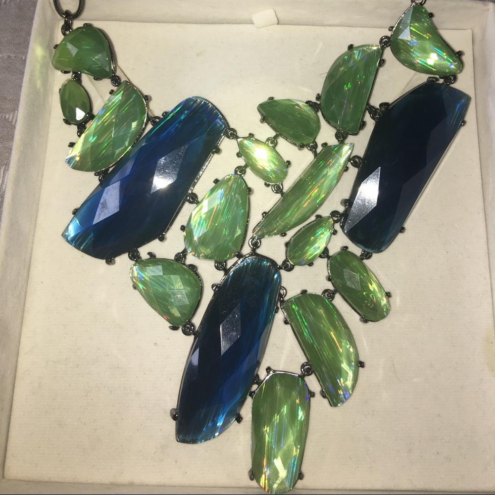 Bcbg statement necklace. Royal blue and turquoise