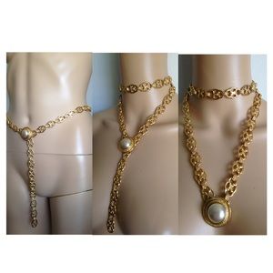Celine Accessories - Celine Chain Belt Macadam Pearl Necklace Italy Celine Accessories - Celine Chain Belt Macadam Pearl Necklace Italy